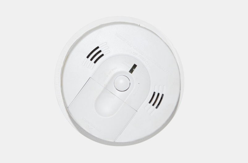 smoke carbon monoxide alarm isolated white background